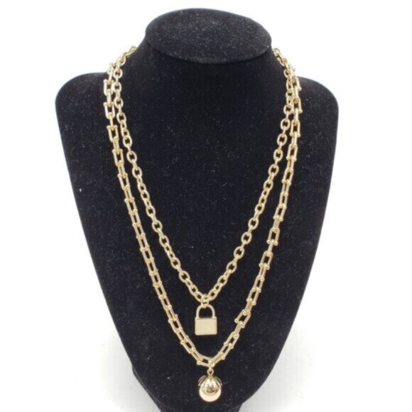 Authentic Louis Vuitton Lock & Key W/ Unbranded Stainless Steel Gold Heart Chain - Picture 13 of 13